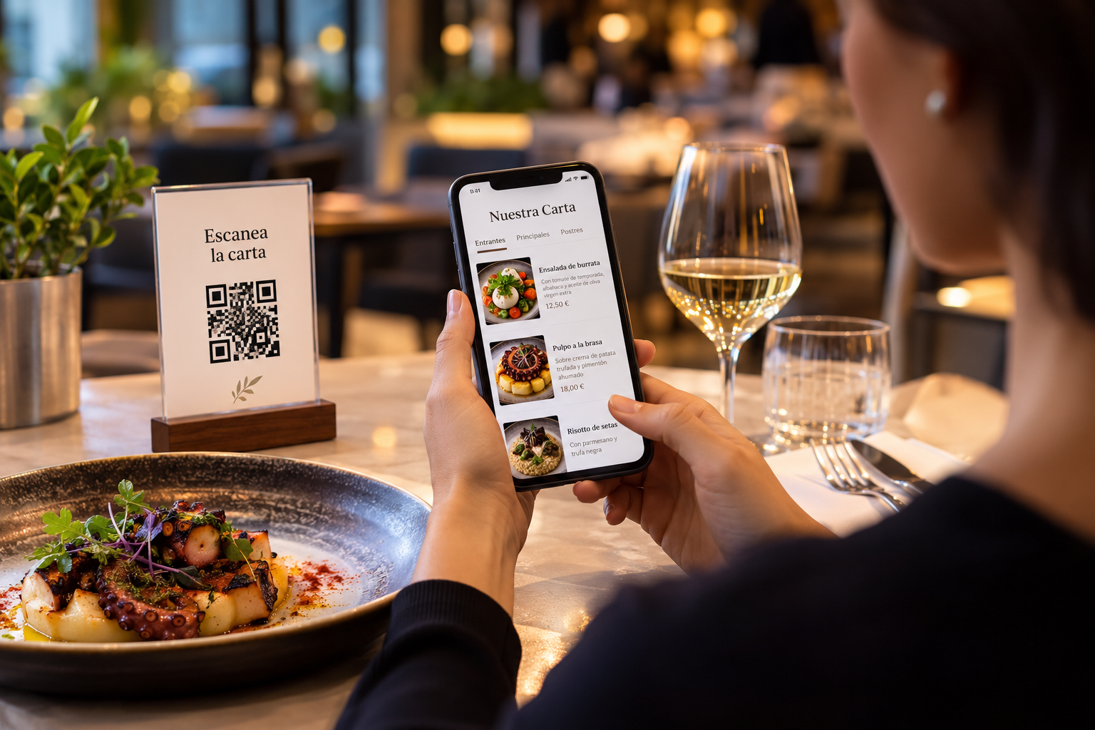 La tecnología llega a la mesa: un estudio analiza cómo las cartas digitales influyen en lo que comemos